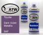 Preview: Toyota, Dark Violet Metallic, 9AF: 400ml Sprühdose + 400ml Klarlack - Set, von ATW Autoteile West.